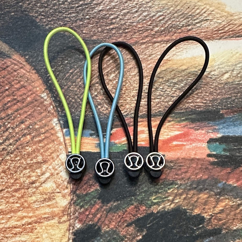 Lululemon Hair Ties or zipper pull   Neon green, powder blue, blacks